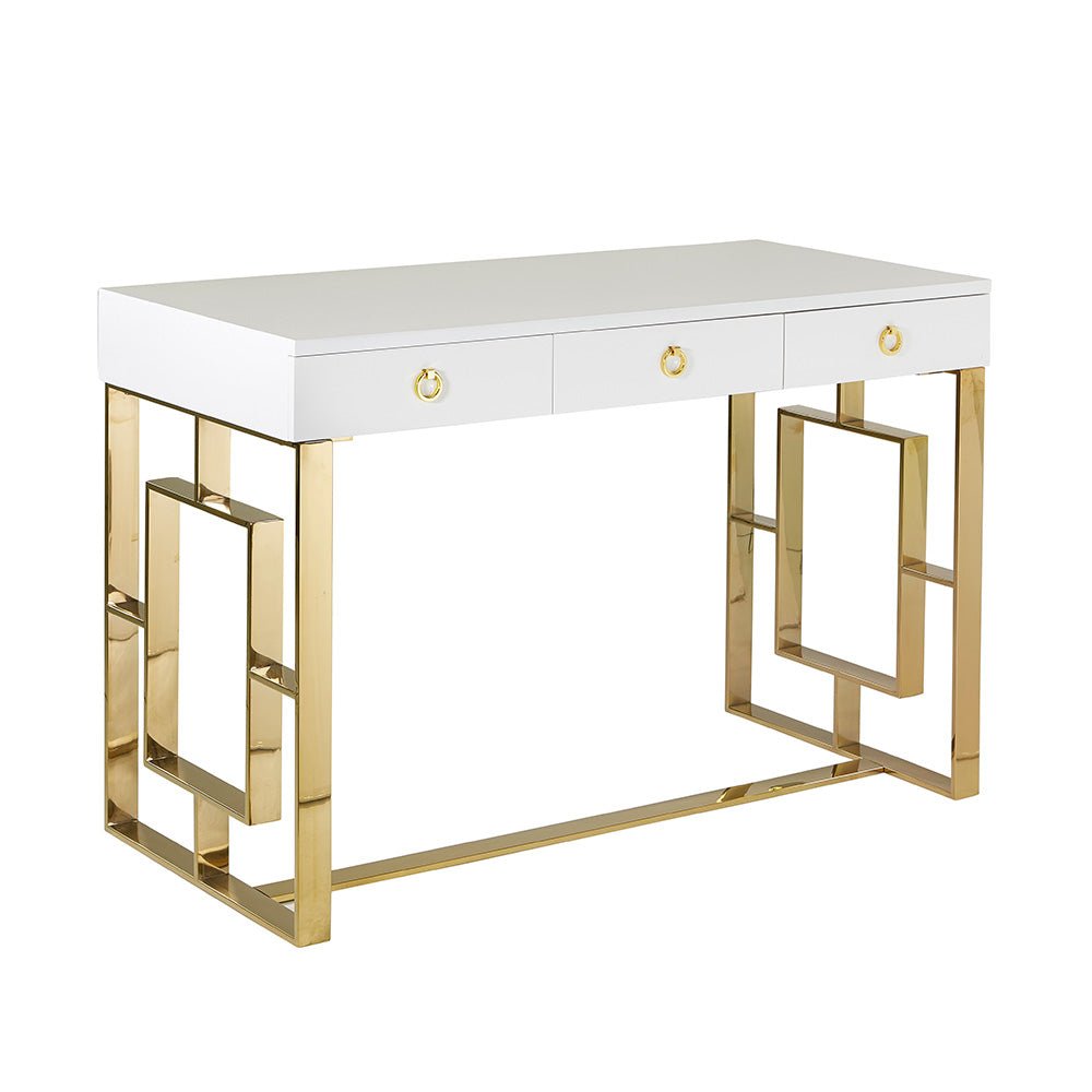 BACCARAT Wood Top Desk Gold