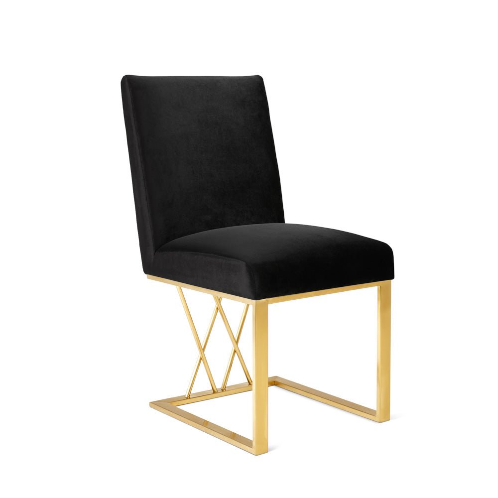 BAILEY Dining Chair Black Velvet Gold