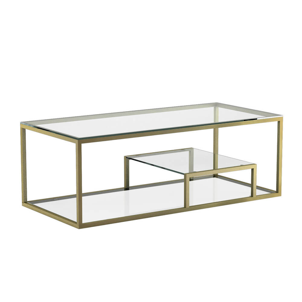 BAROLO Polished Steel Coffee Table Gold