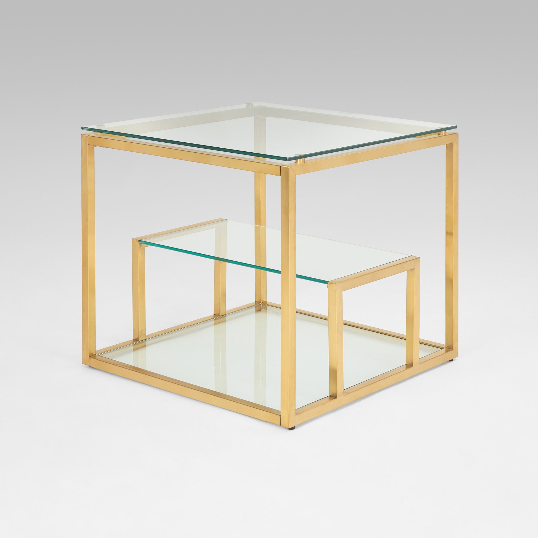 BAROLO Polished Steel End Table Gold