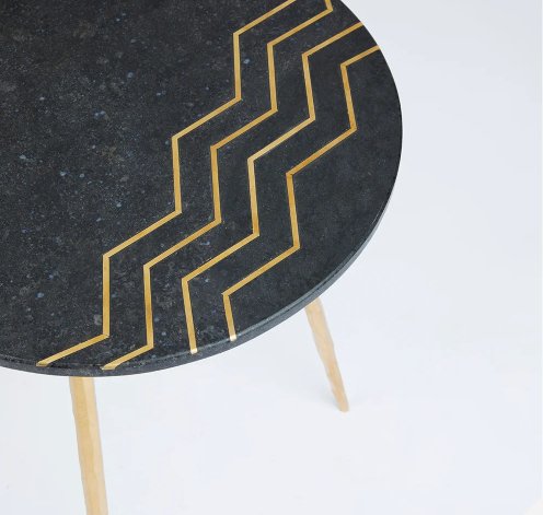 Belvin Marble End Table (Set of 2) Black