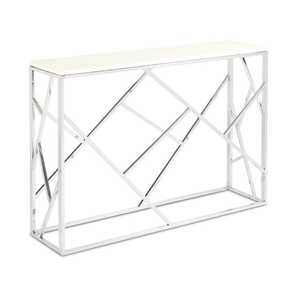 CAROLE Console Table Marble Silver