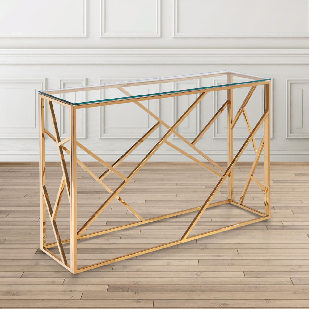 CAROLE Console Table Glass Gold