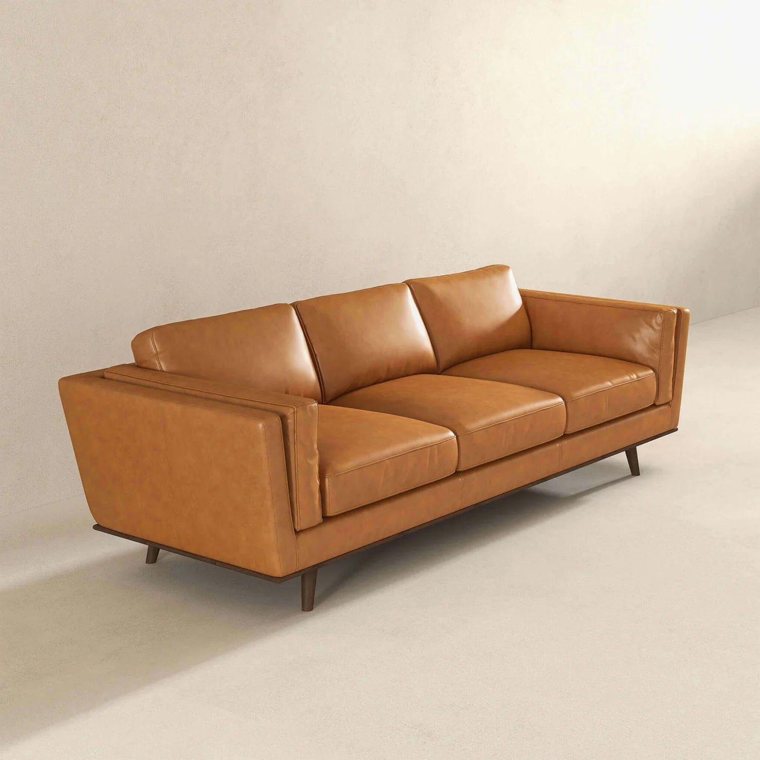 Chase Tan Genuine Leather Sofa