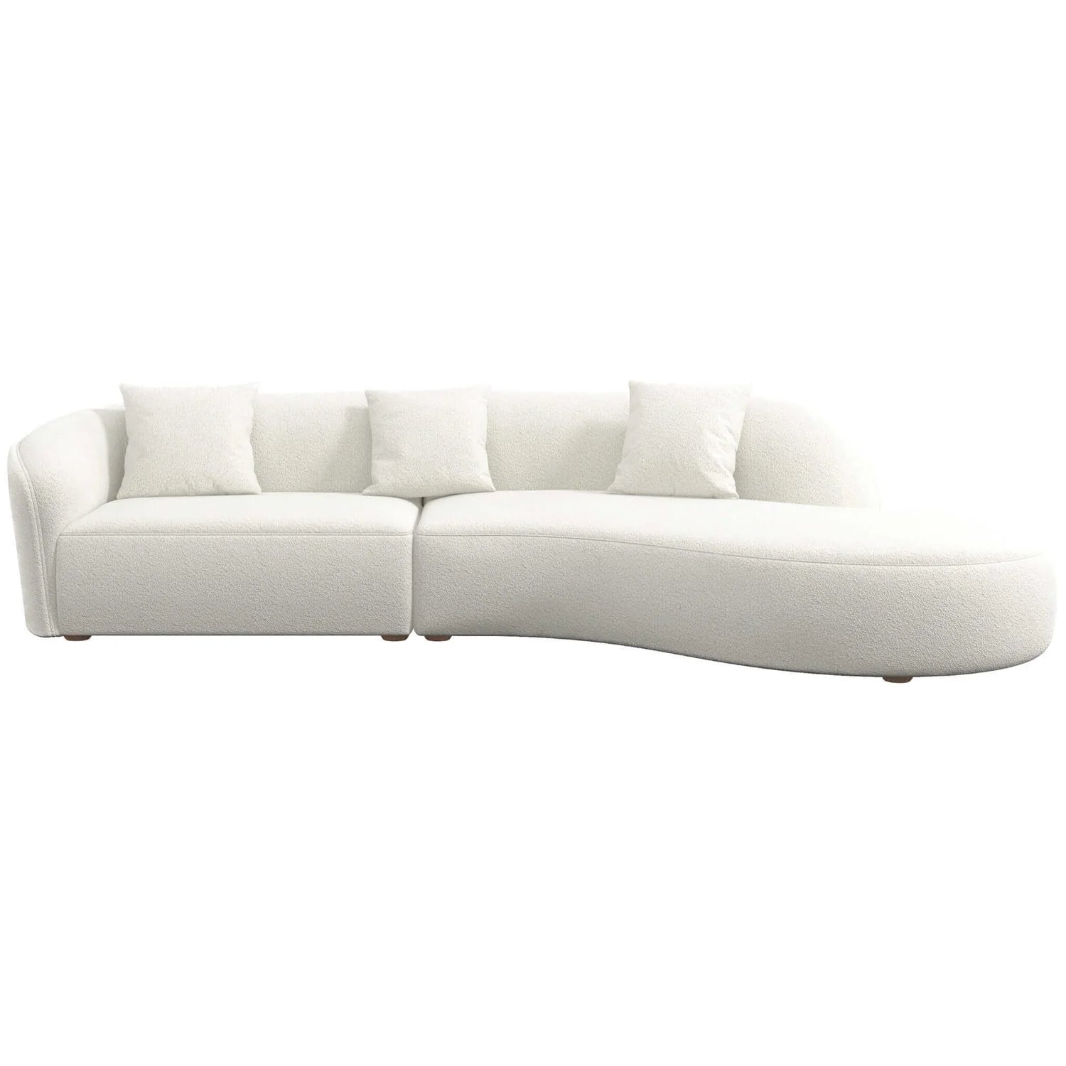Elijah Japandi Style Curvy Sectional Sofa White
