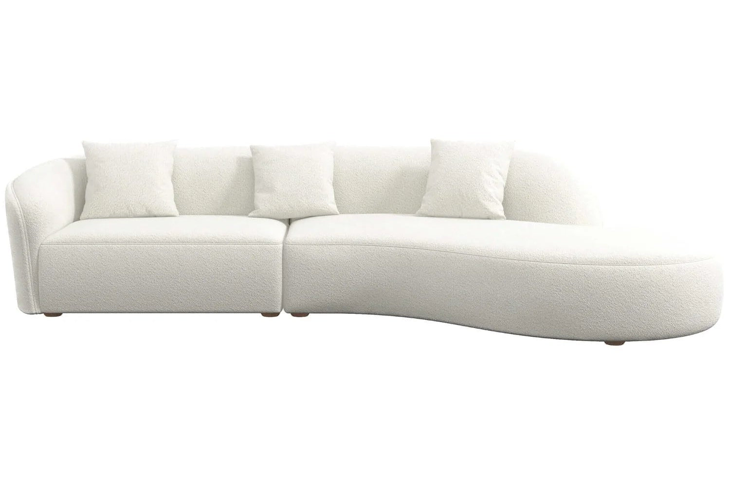 Elijah Japandi Style Curvy Sectional Sofa White