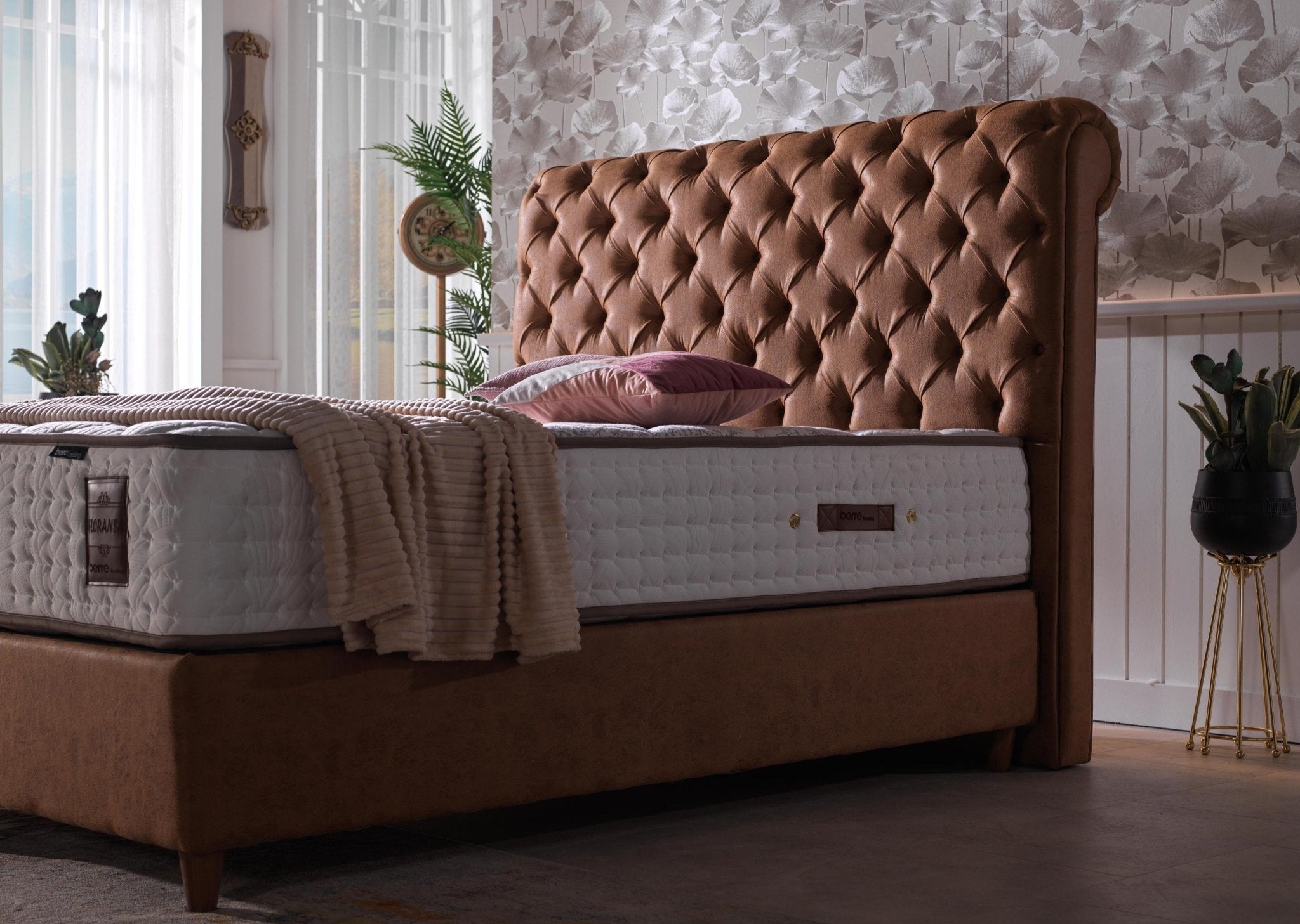 FLORANCE Bed TWIN XL Brown