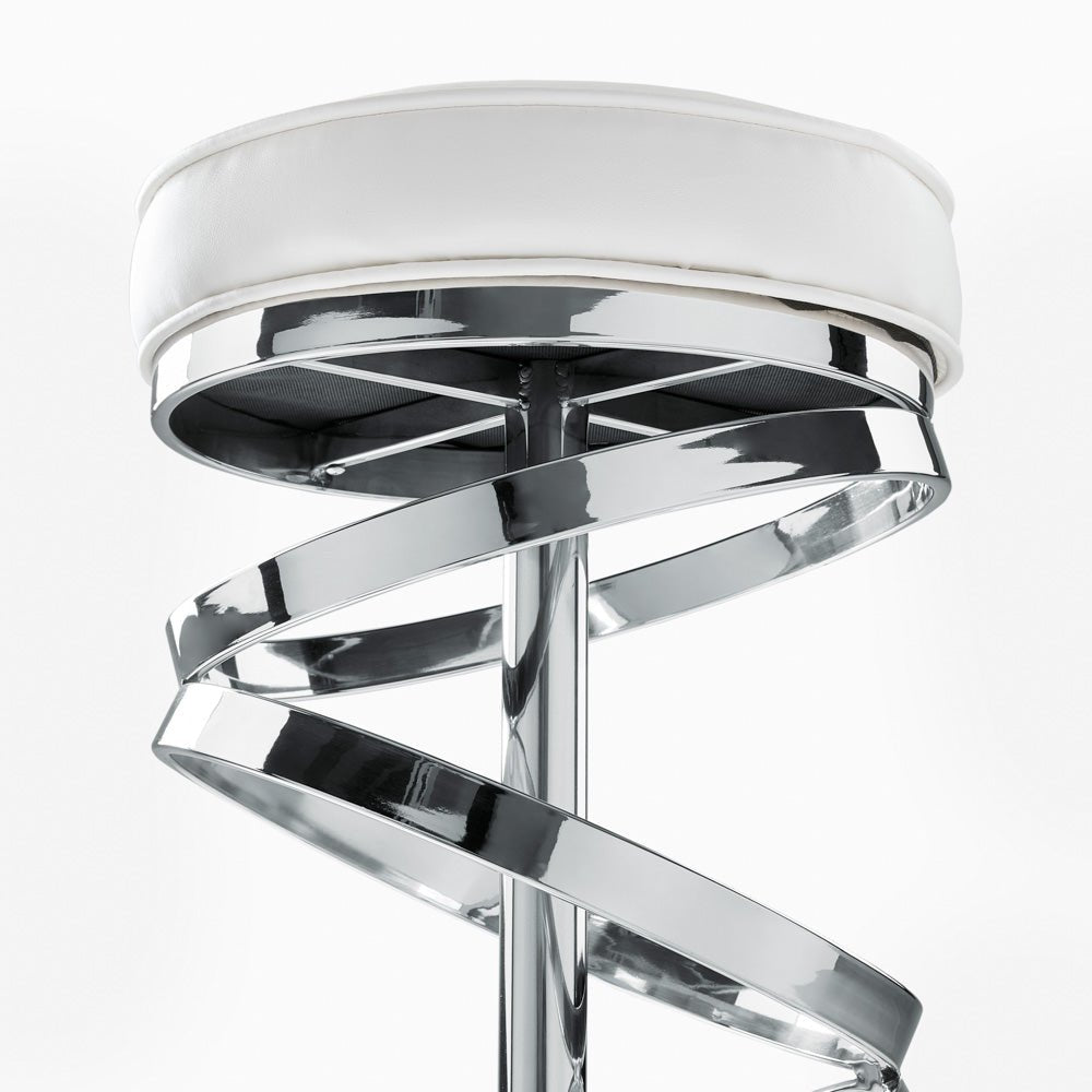 GLAM Counter Stool White Silver