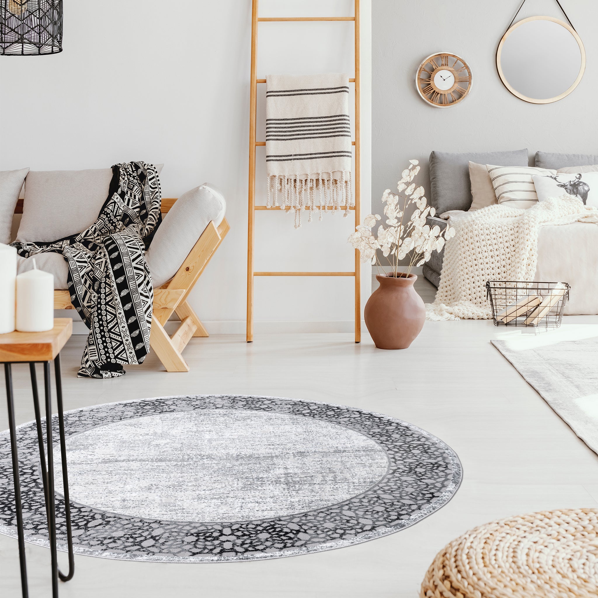 Grey Mandala Rug
