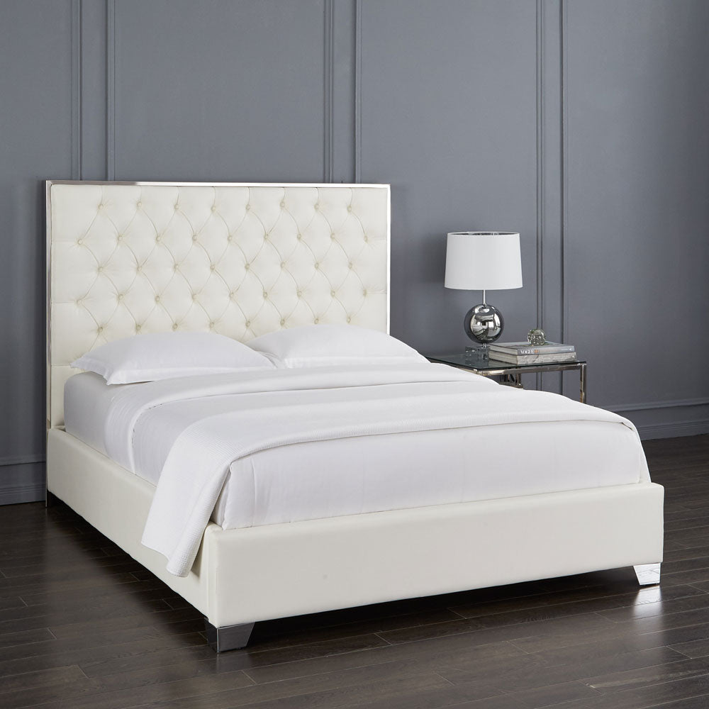 KROMA BED QUEEN - DARK GREY LINEN White