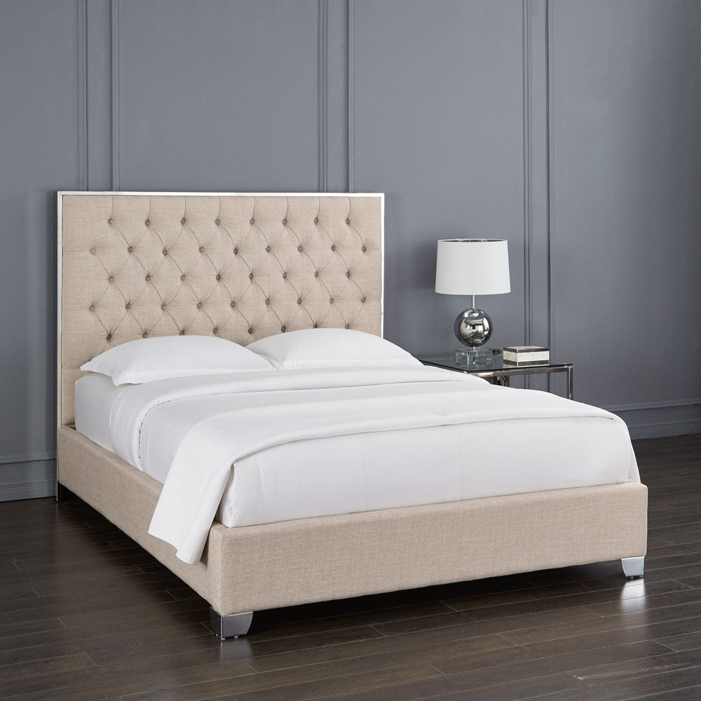 KROMA BED QUEEN - DARK GREY LINEN