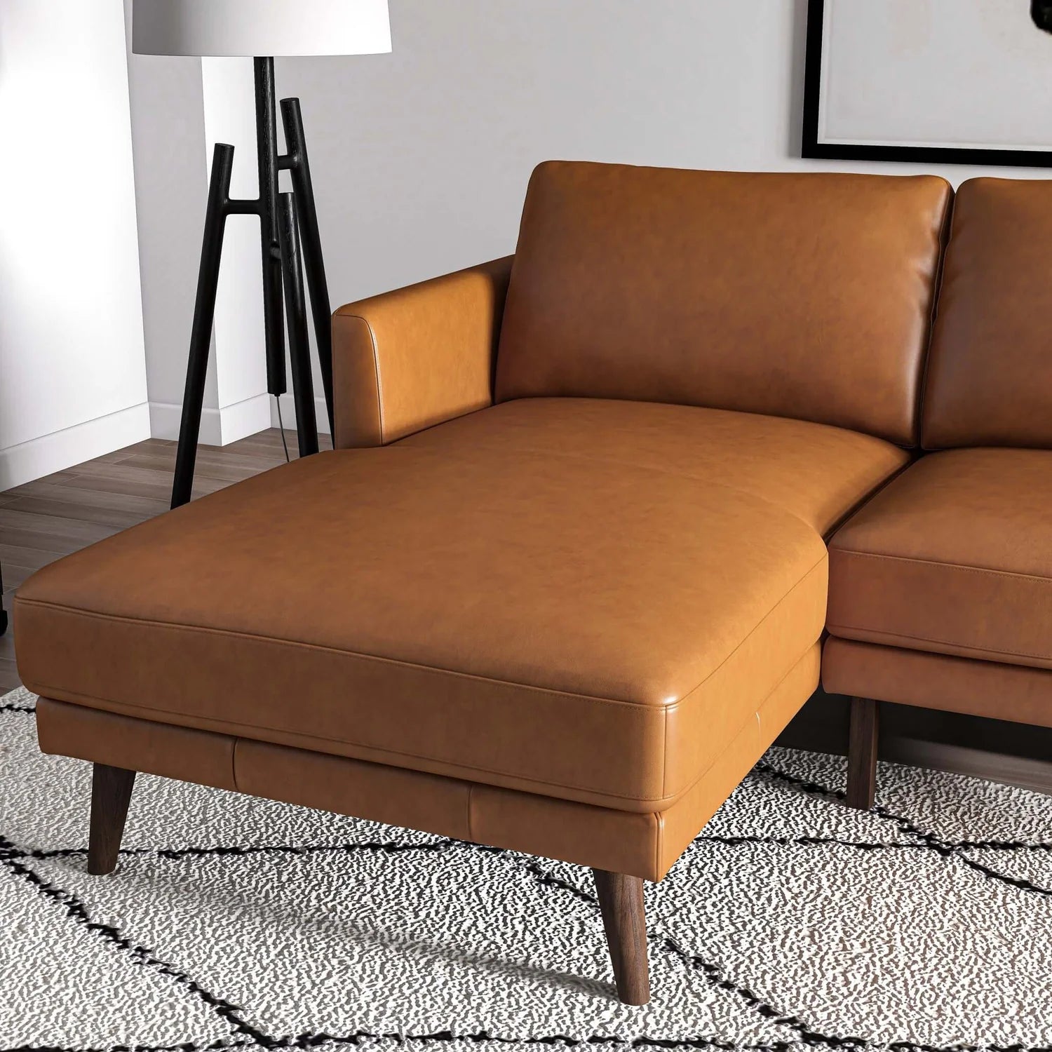 Lore Genuine Leather Sectional (Left Facing)