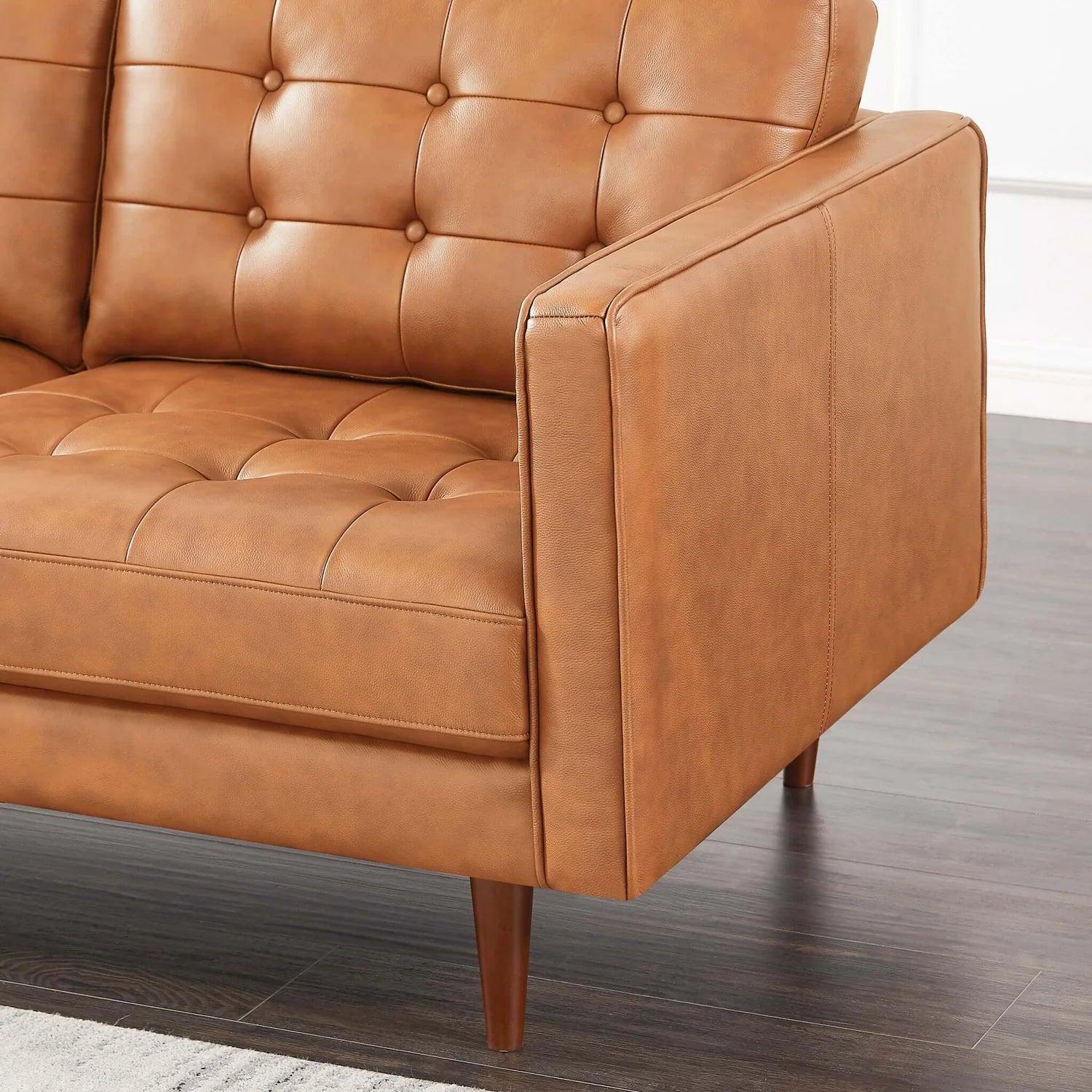 Lucco Genuine Leather Sectional (Left Facing)