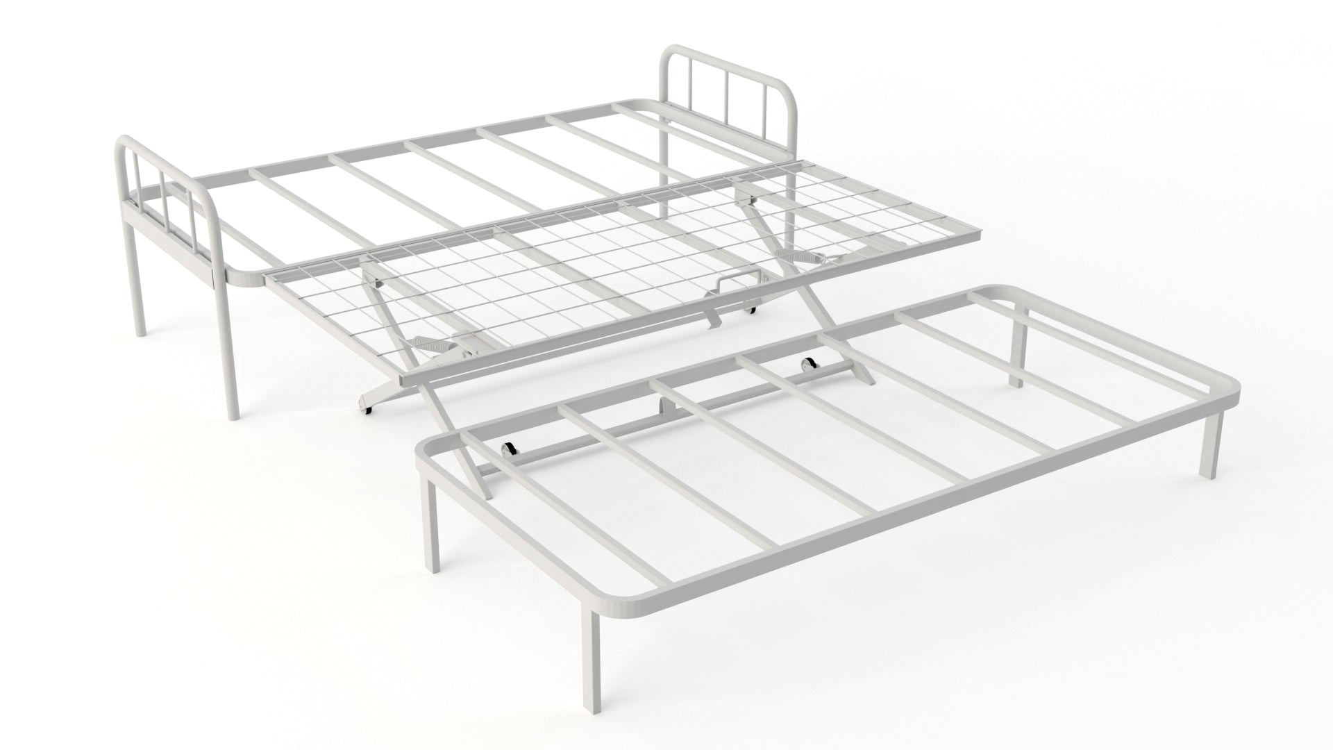 Metal Trundle Bed - Twin Size