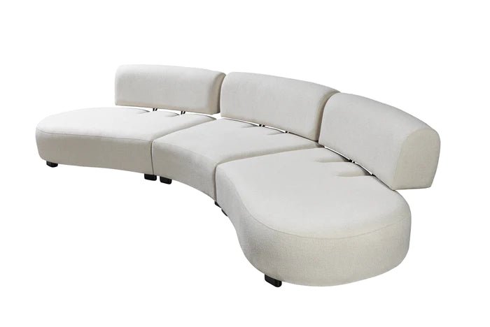 Olivia Ivory Boucle 3-Piece Curved Sectional Sofa