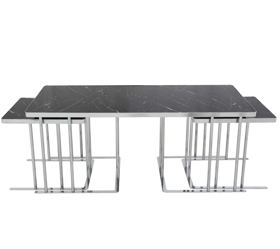 Rectangle Shape 2 + 1 Nesting Table Black
