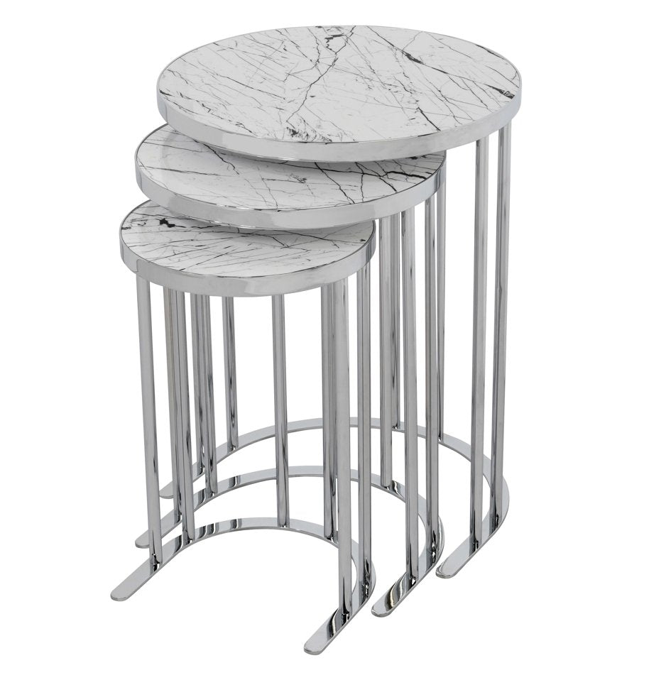 Round Nesting Table White