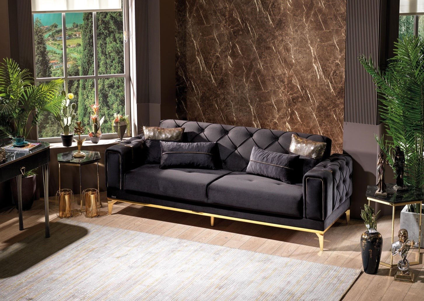VALERIA Sofa 3 SEATER Black