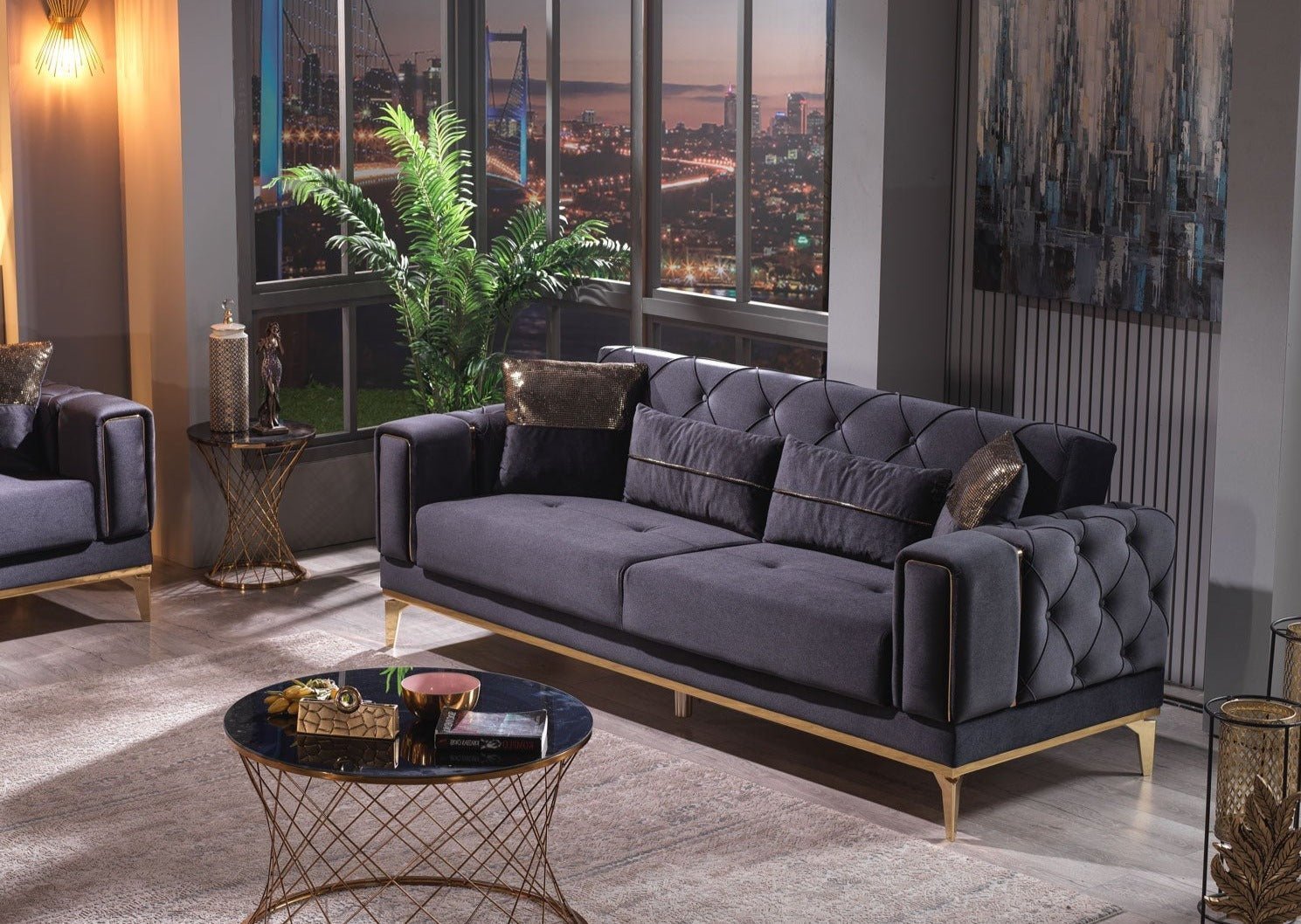 VALERIA Loveseat Black