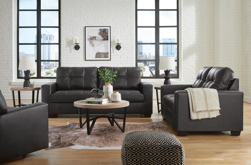 Barlin Living Room Sets Mills Sofa, Loveseat and Recliner Carbon