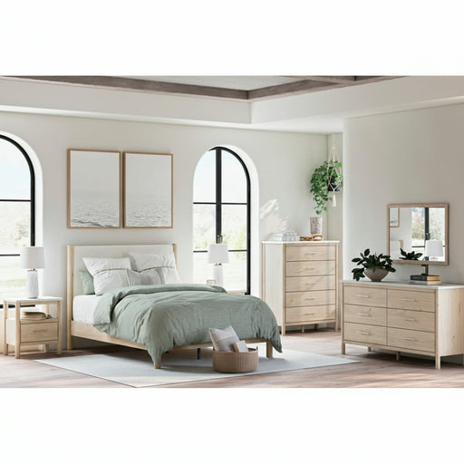 Cadmori Panel Bed Twin Panel Bed Tan
