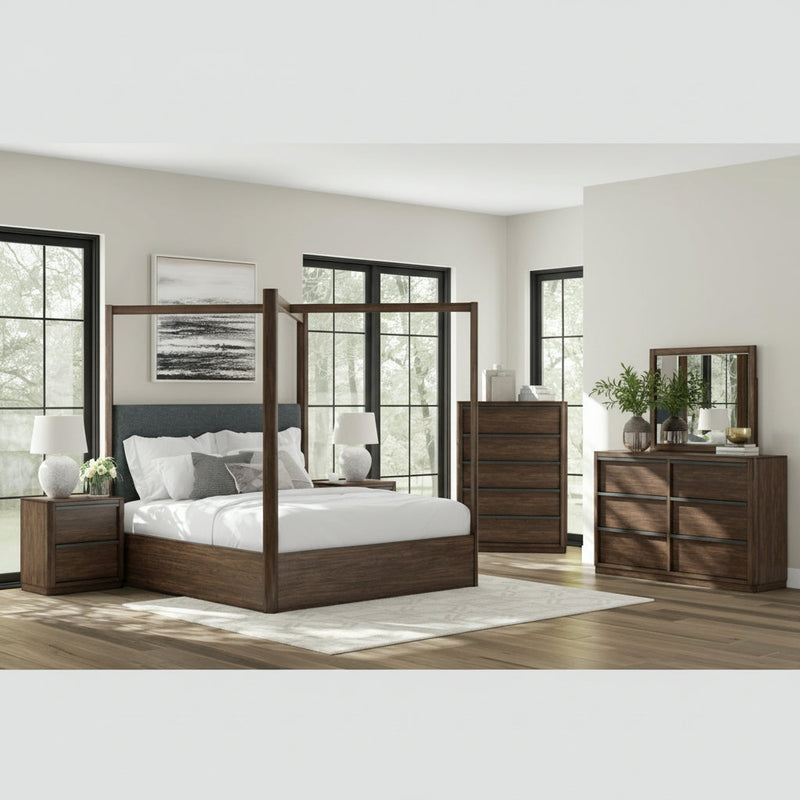Dilenno Bed, Dresser, Mirror, Chest & Nightstand, Bedroom Set