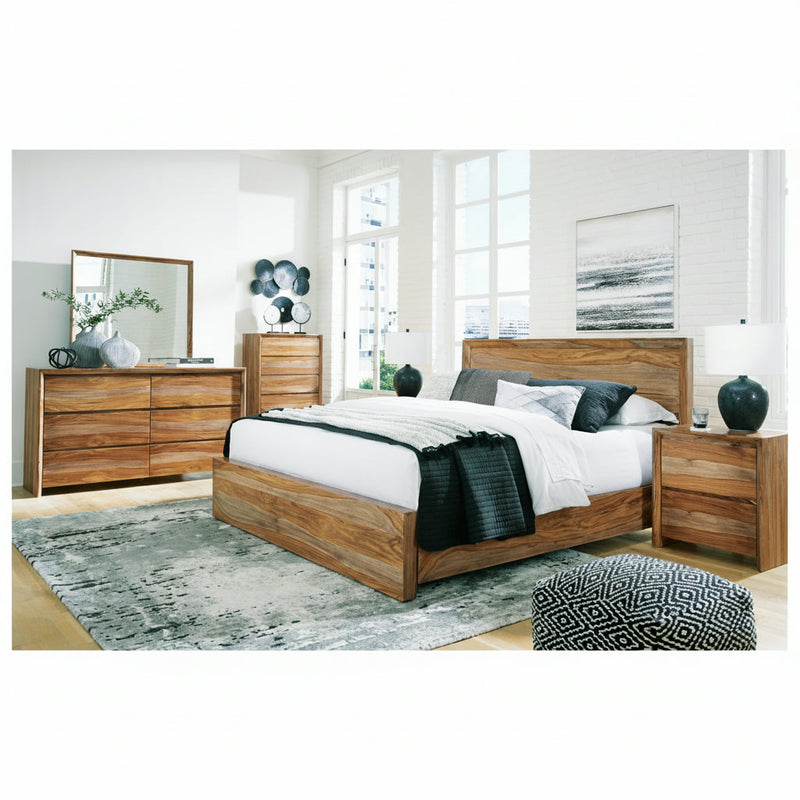 Dressonni Panel Bed, Dresser, Mirror, Chest & Nightstand, Bedroom Set