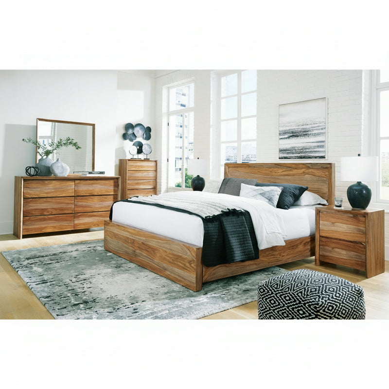 Dressonni Panel Bed, Dresser, Mirror, Chest & Nightstand, Bedroom Set