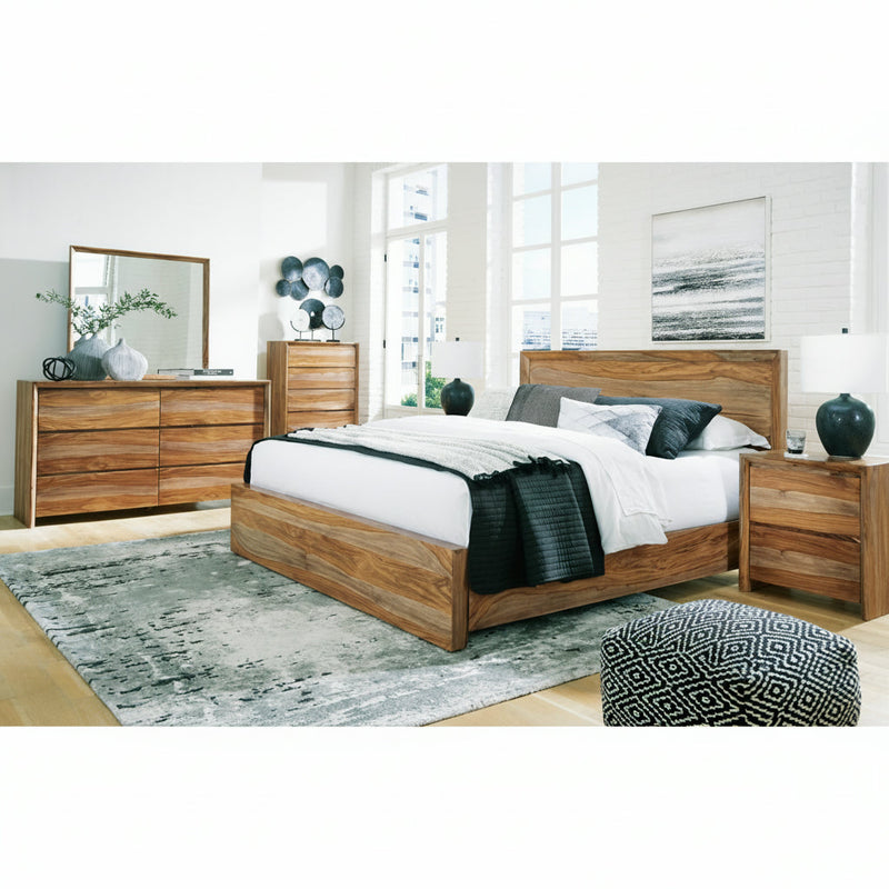 Dressonni Panel Bed, Dresser, Mirror, Chest & Nightstand, Bedroom Set