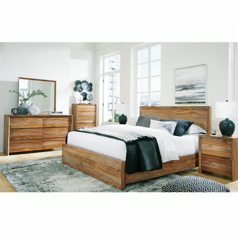 Dressonni Panel Bed, Dresser, Mirror, Chest & Nightstand, Bedroom Set