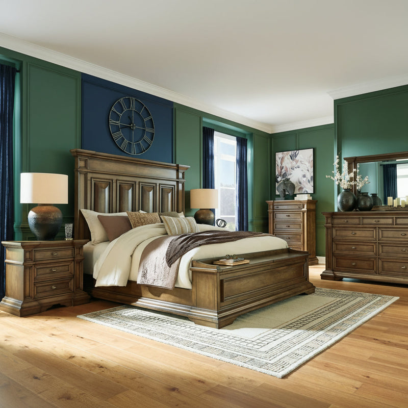 Frantanna Panel Bed, Dresser, Mirror, Chest & Nightstand, Bedroom Set