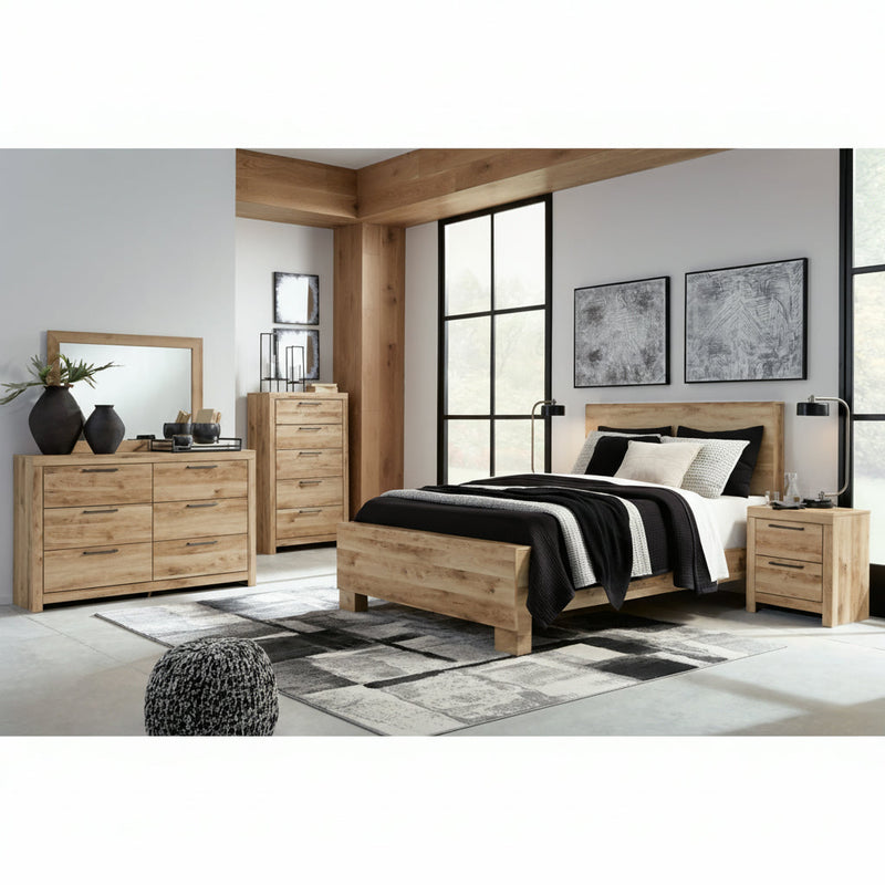 Hyanna Panel Bed Queen Panel Bed with 2 Side Storage