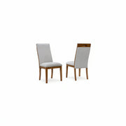 Lyncott Dining Upholstered Side Chair Beige Brown
