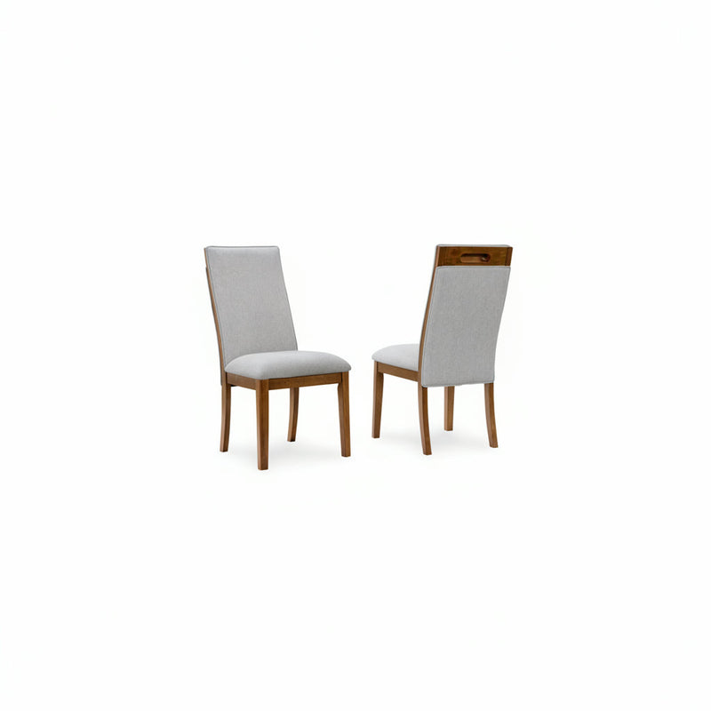 Lyncott Dining Upholstered Side Chair Beige Brown