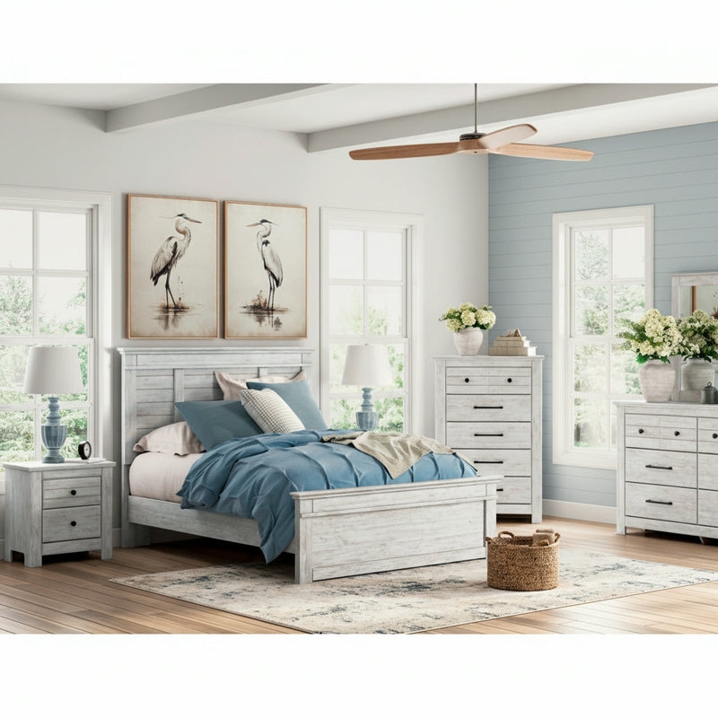 Makidern Panel Bed, Dresser, Mirror, Chest & Nightstand, Bedroom Set