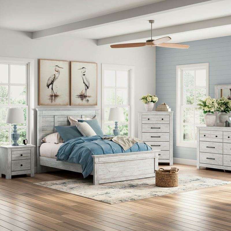 Makidern Panel Bed, Dresser, Mirror, Chest & Nightstand, Bedroom Set