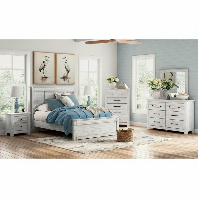 Makidern Panel Bed, Dresser, Mirror, Chest & Nightstand, Bedroom Set