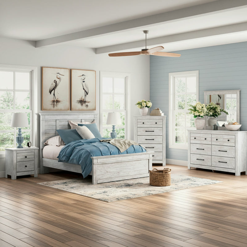Makidern Panel Bed, Dresser, Mirror, Chest & Nightstand, Bedroom Set