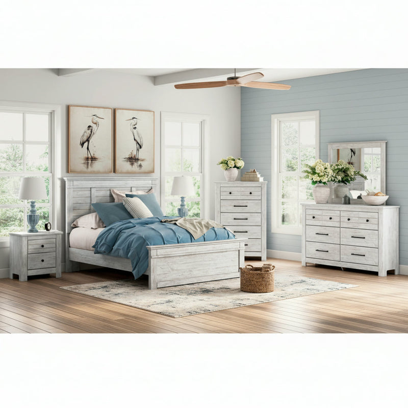 Makidern Panel Bed, Dresser, Mirror, Chest & Nightstand, Bedroom Set