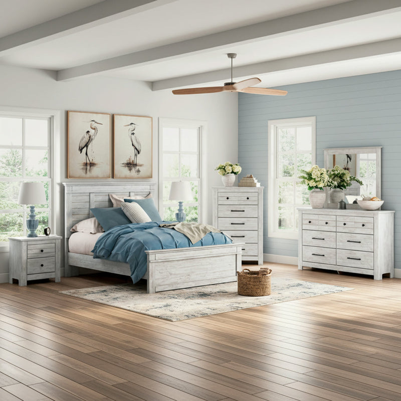 Makidern Panel Bed, Dresser, Mirror, Chest & Nightstand, Bedroom Set