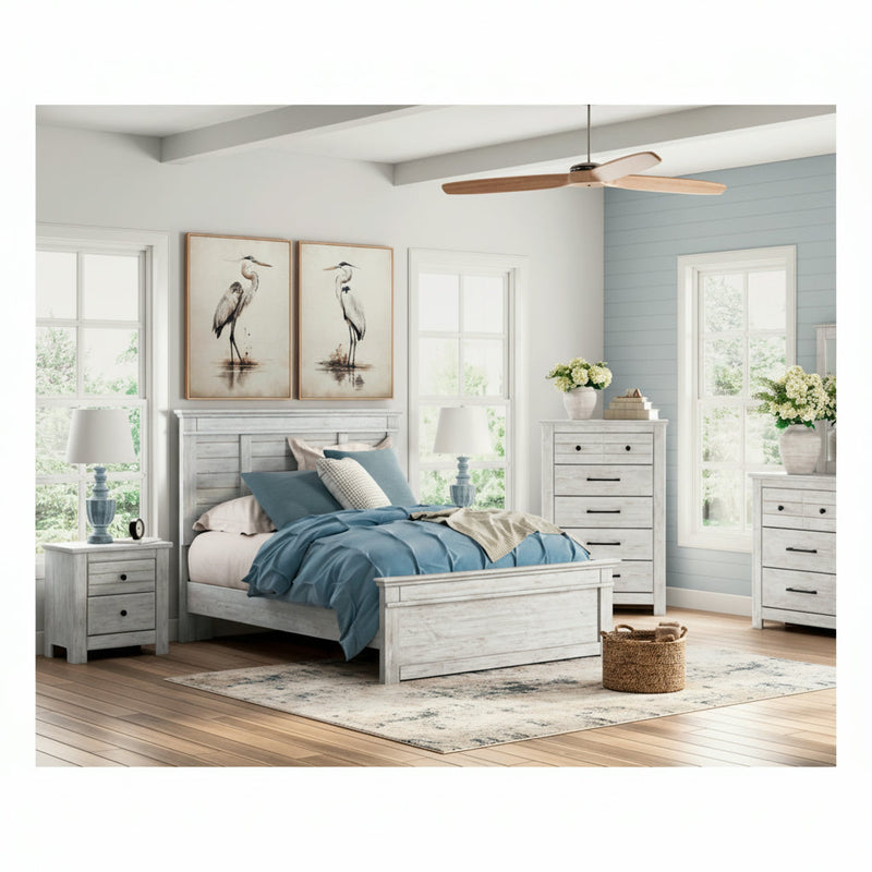 Makidern Panel Bed, Dresser, Mirror, Chest & Nightstand, Bedroom Set
