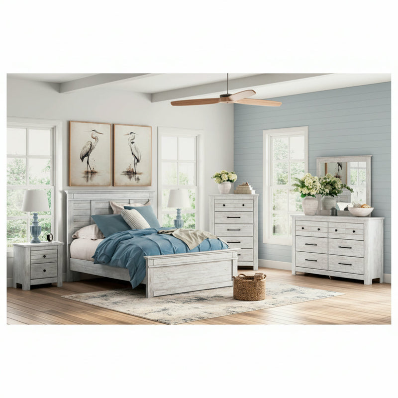 Makidern Panel Bed, Dresser, Mirror, Chest & Nightstand, Bedroom Set