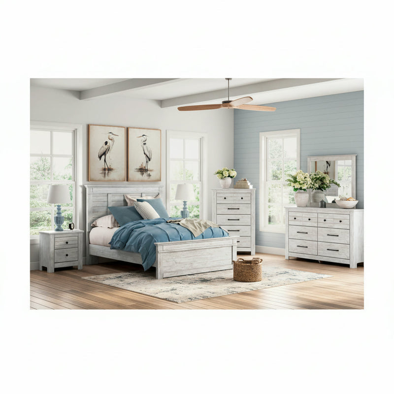 Makidern Panel Bed, Dresser, Mirror, Chest & Nightstand, Bedroom Set