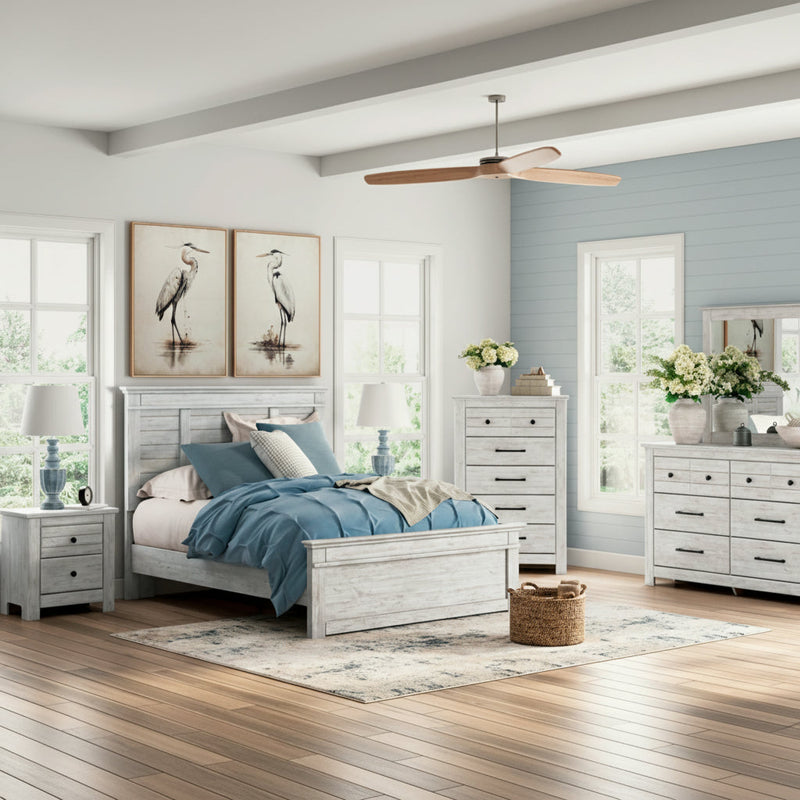 Makidern Panel Bed, Dresser, Mirror, Chest & Nightstand, Bedroom Set