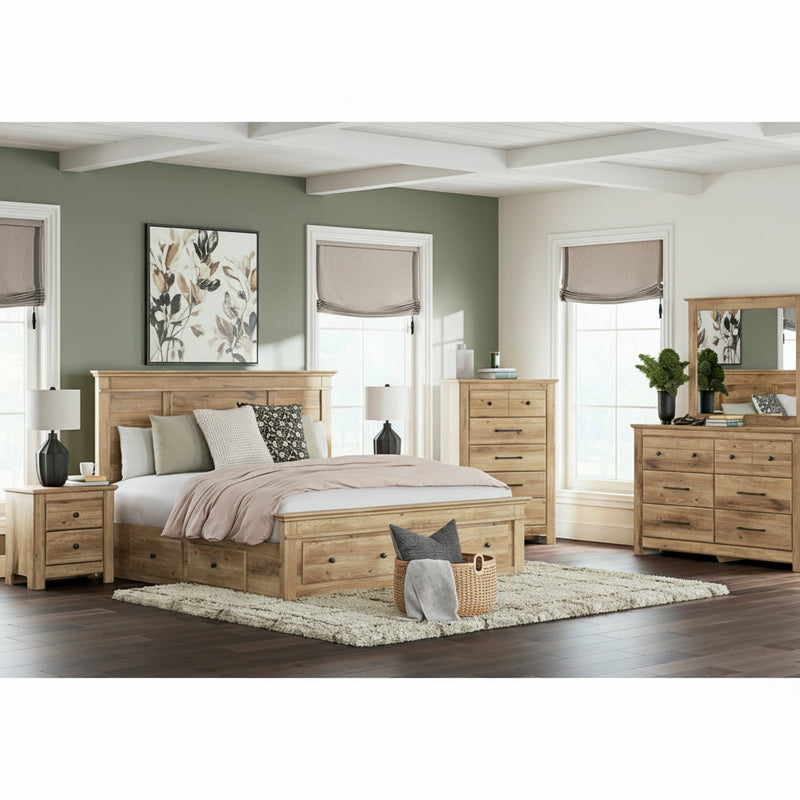 Makidern Panel Bed, Dresser, Mirror, Chest & Nightstand, Bedroom Set
