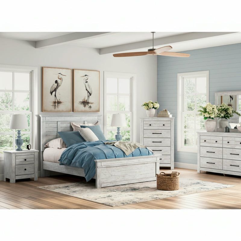 Makidern Panel Bed, Dresser, Mirror, Chest & Nightstand, Bedroom Set