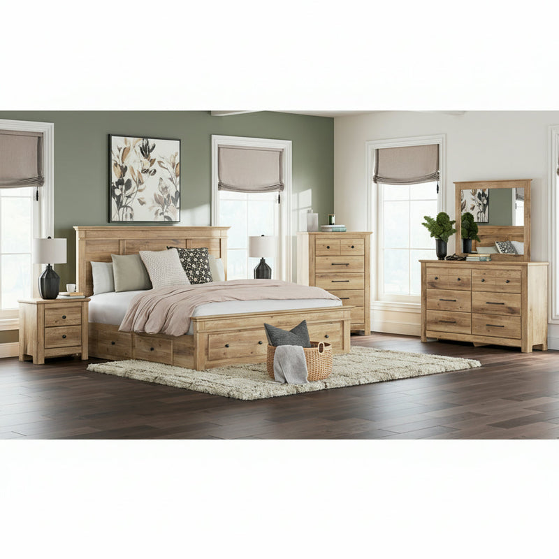 Makidern Panel Bed, Dresser, Mirror, Chest & Nightstand, Bedroom Set
