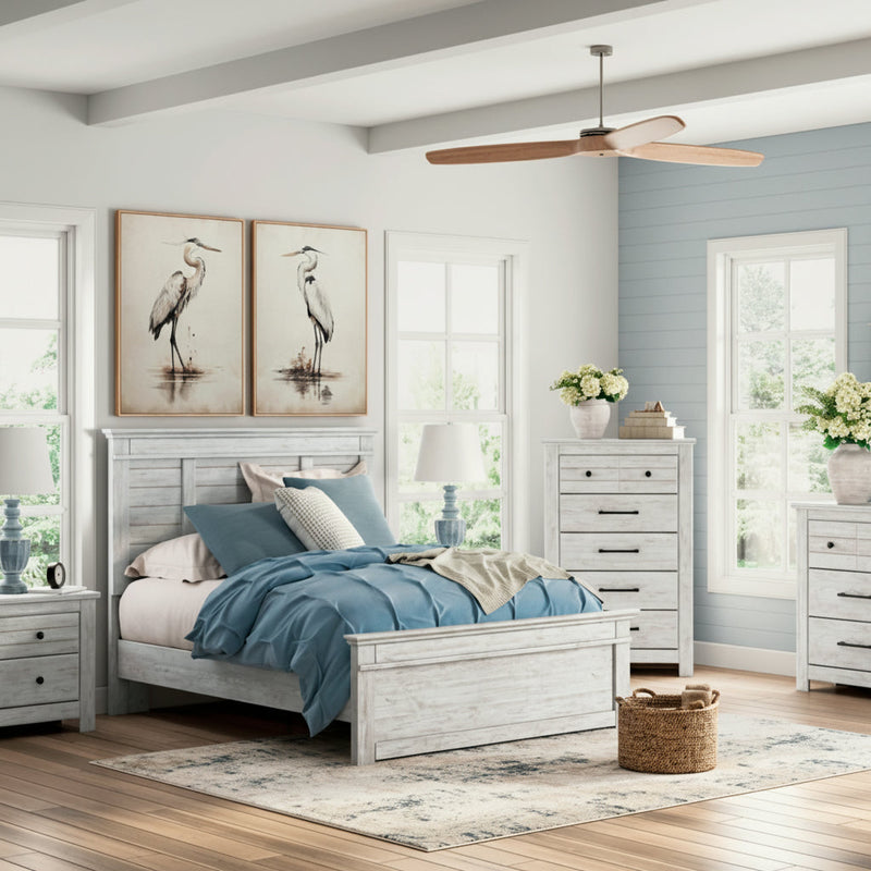 Makidern Panel Bed, Dresser, Mirror, Chest & Nightstand, Bedroom Set