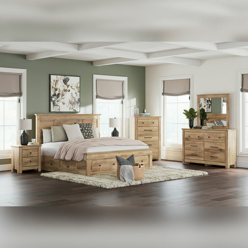 Makidern Panel Bed, Dresser, Mirror, Chest & Nightstand, Bedroom Set