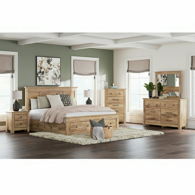 Makidern Panel Bed, Dresser, Mirror, Chest & Nightstand, Bedroom Set
